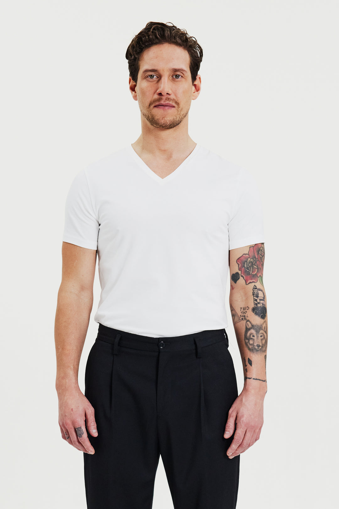 V-Neck White