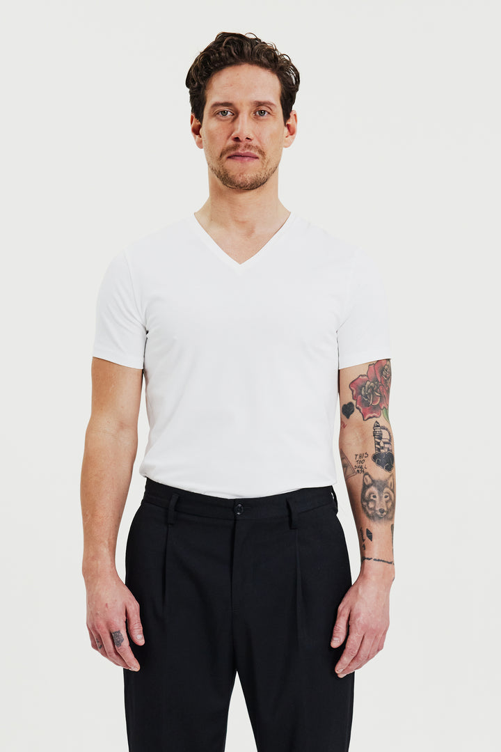 V-Neck White