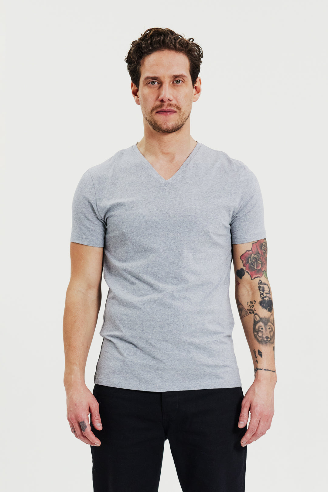 V-Neck Grey Melange