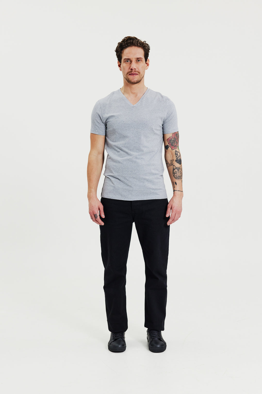 V-Neck Grey Melange