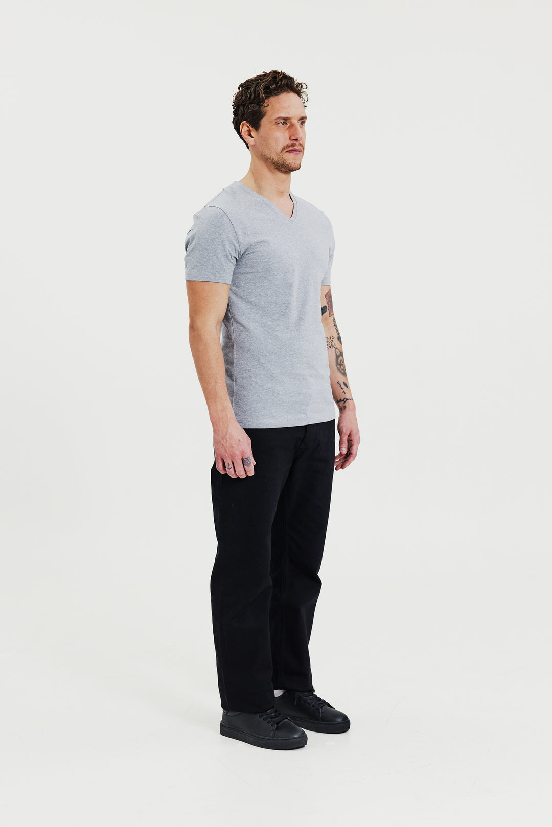 V-Neck Grey Melange