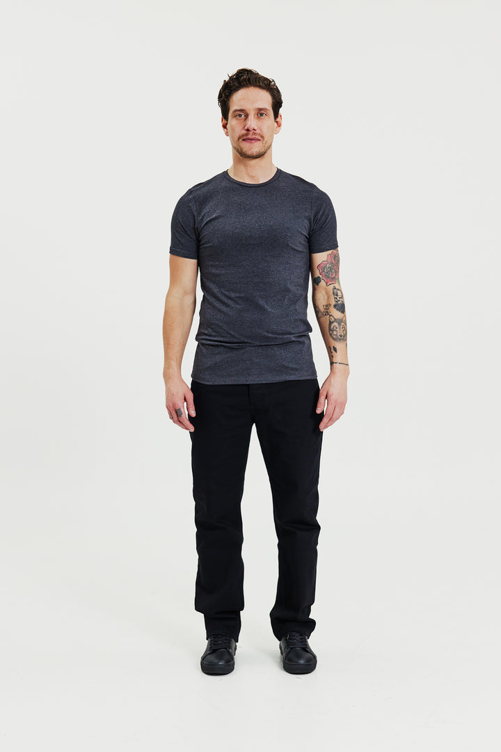 Crew-neck 2-pack Dark Grey Melange