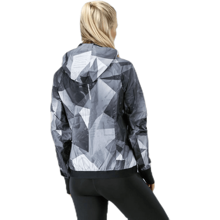 Shield Hood Printed Flash Jacket Black