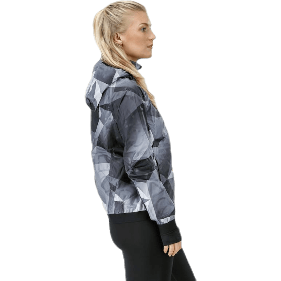 Shield Hood Printed Flash Jacket Black