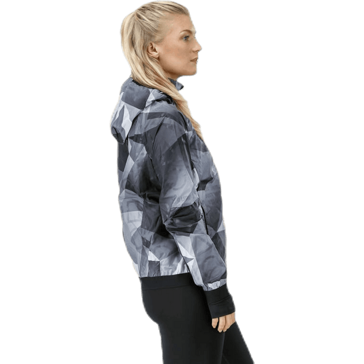 Shield Hood Printed Flash Jacket Black
