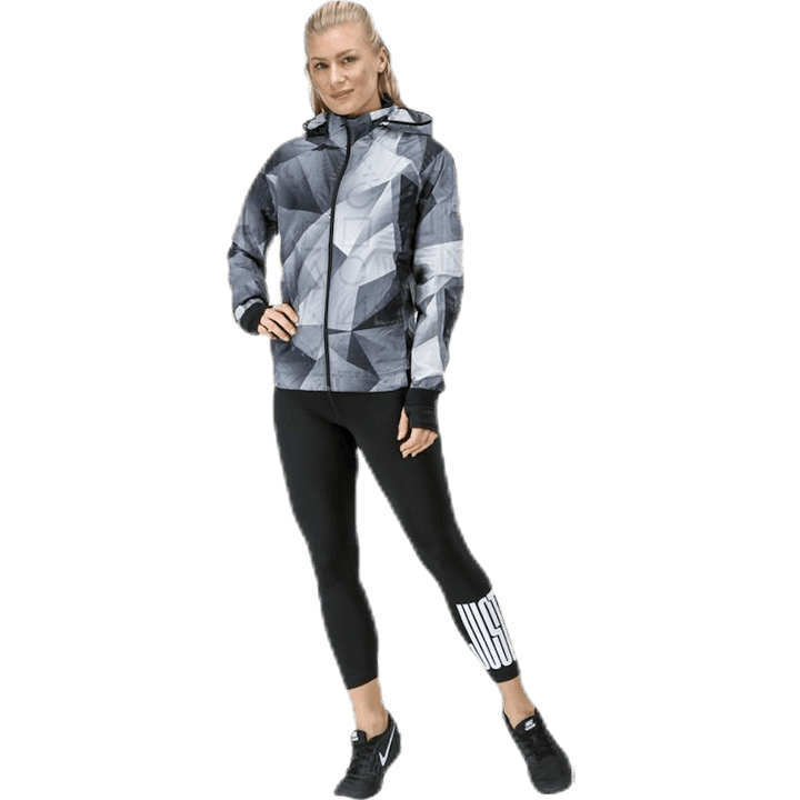 Shield Hood Printed Flash Jacket Black