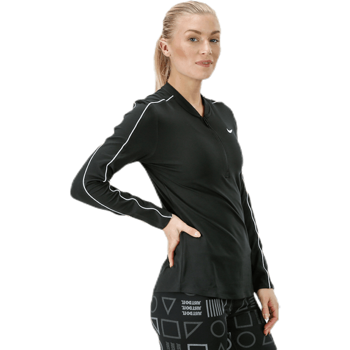 Court Dry Top LS Halfzip Weiß/Schwarz