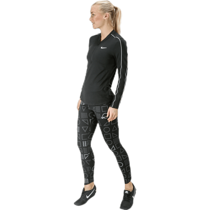Court Dry Top LS Halfzip Weiß/Schwarz