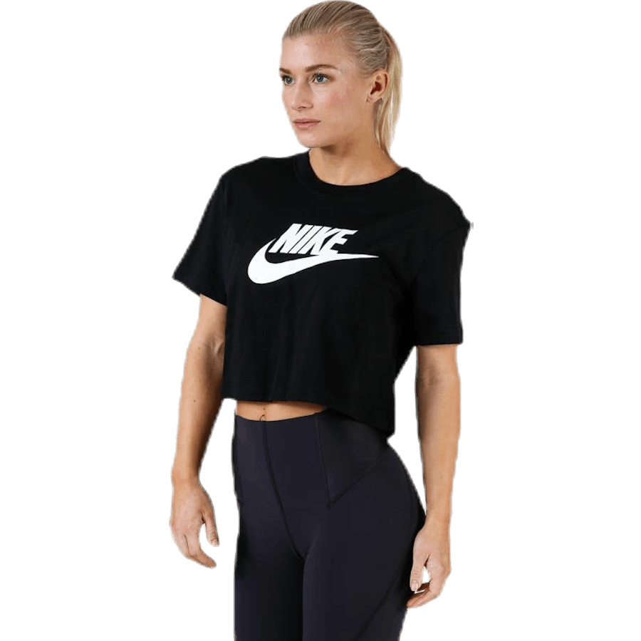 Essential Icon Crop Futura Tee White/Black