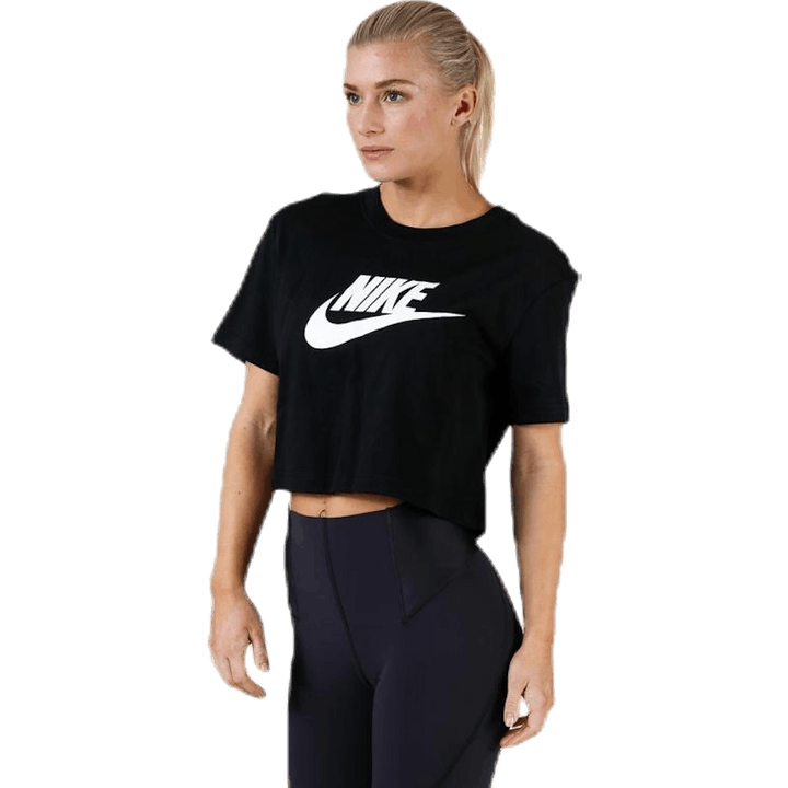 Essential Icon Crop Futura Tee White/Black