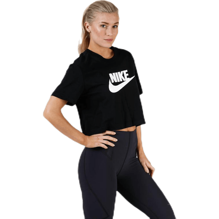 Essential Icon Crop Futura Tee White/Black