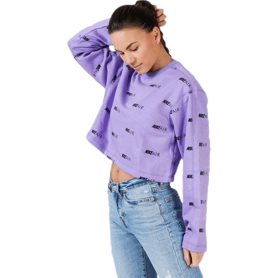 Air AOP Fleece Crew Purple