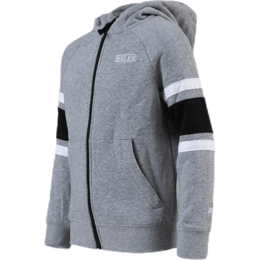 Boys Air Hoodie Front Zip White/Grey