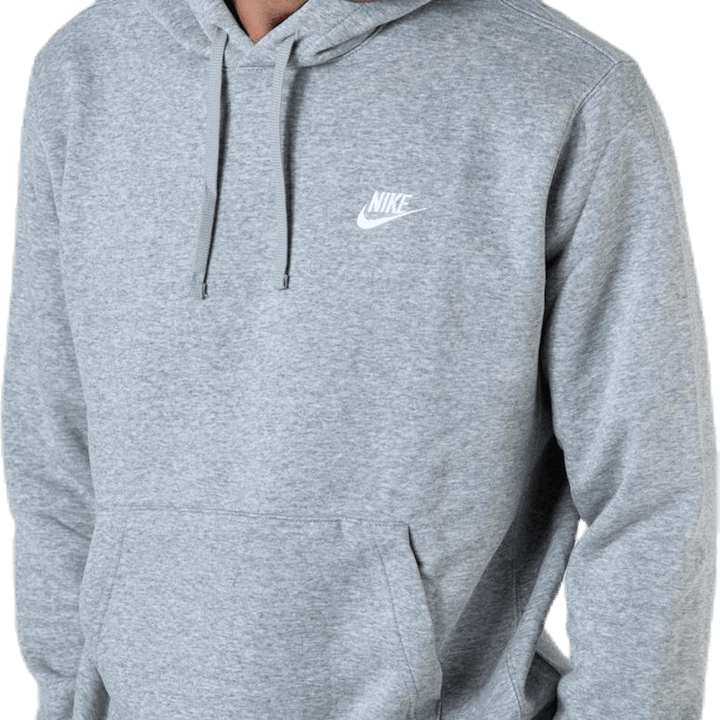 Sportswear Club Fleece Pullover Hoodie DK GREY HEATHER/MATTE SILVER/WHITE