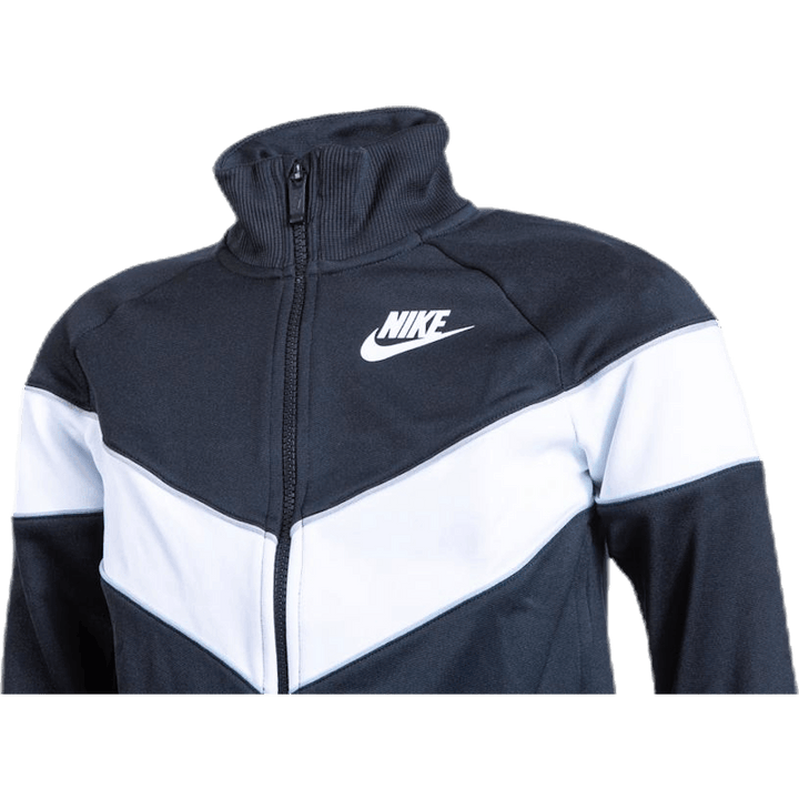 Girls Heritage Front Zip White/Black