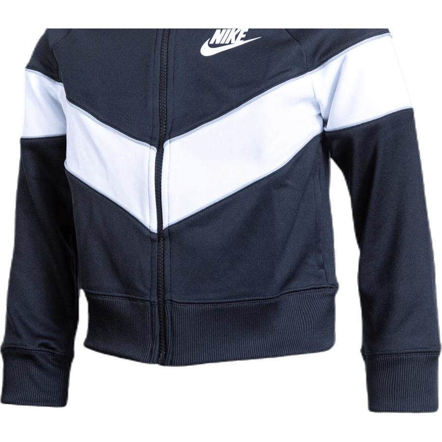 Girls Heritage Front Zip White/Black