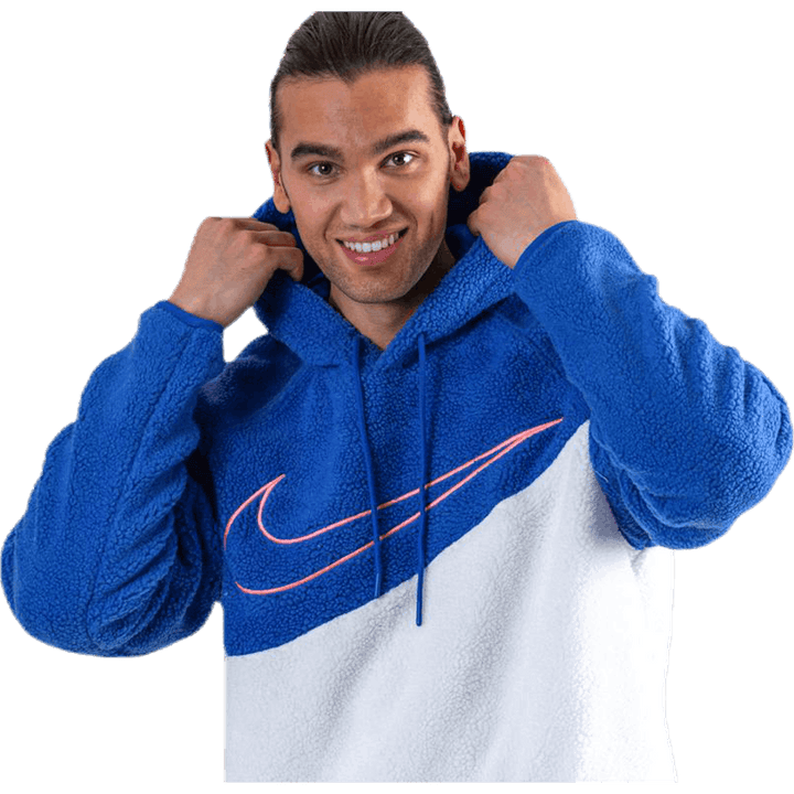 Swoosh Hoodie Fleece Blue/White