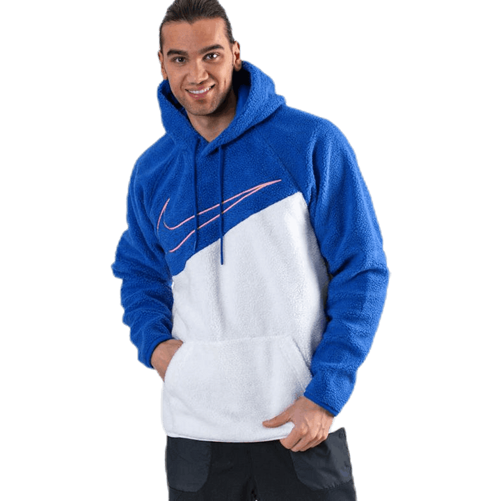 Swoosh Hoodie Fleece Blue/White