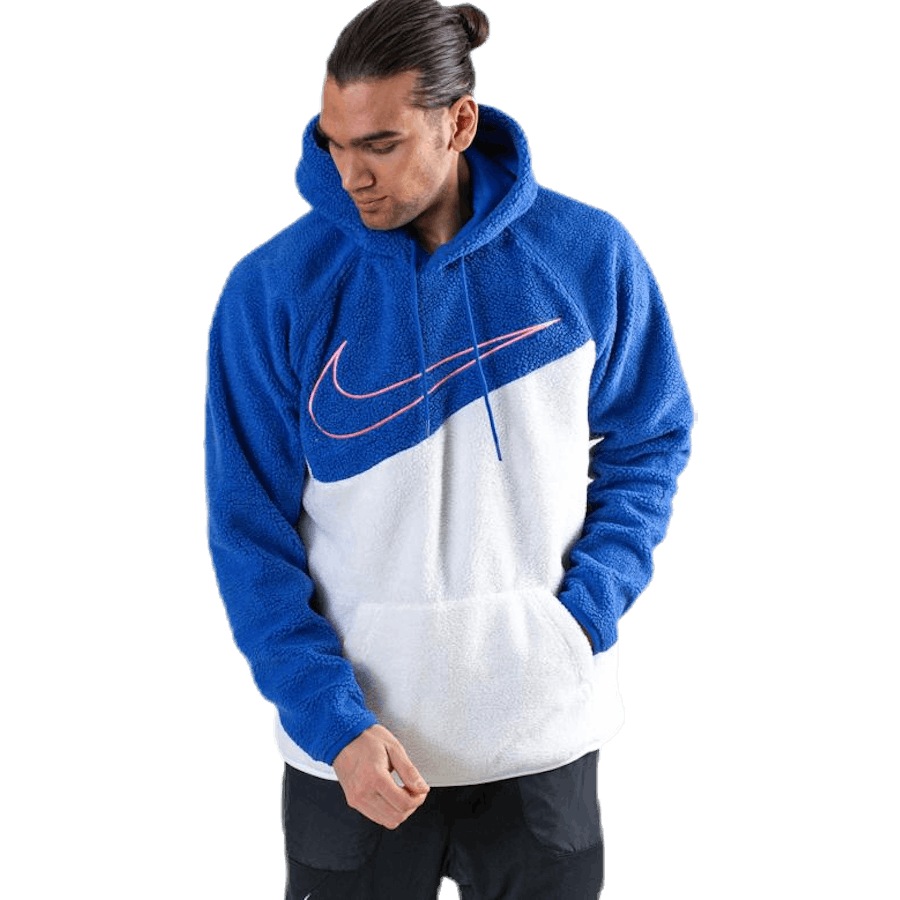 Swoosh Hoodie Fleece Blue/White