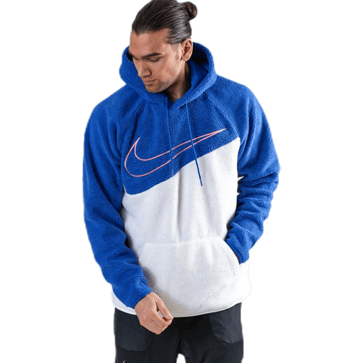 Swoosh Hoodie Fleece Blue/White