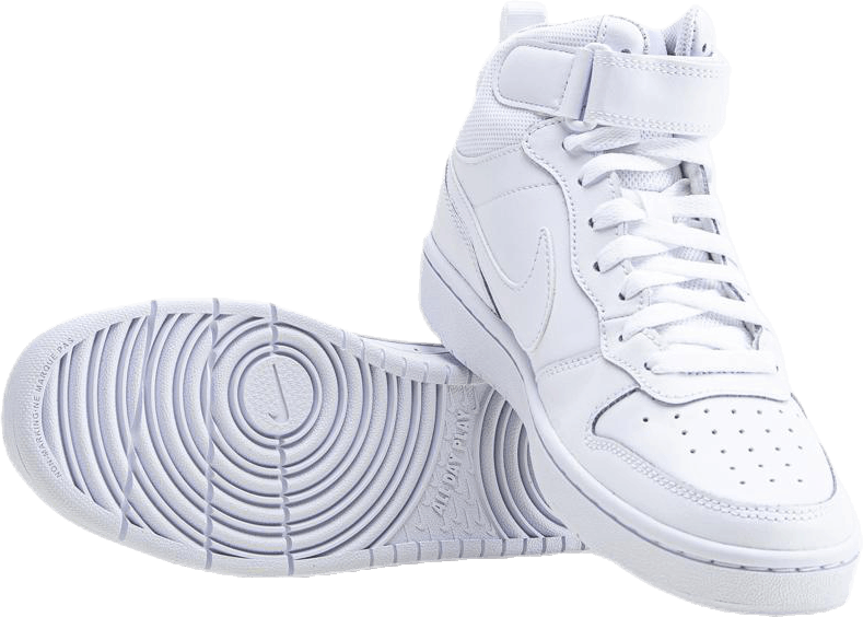 Court Borough Mid 2 Big Kids' Shoes WHITE/WHITE-WHITE