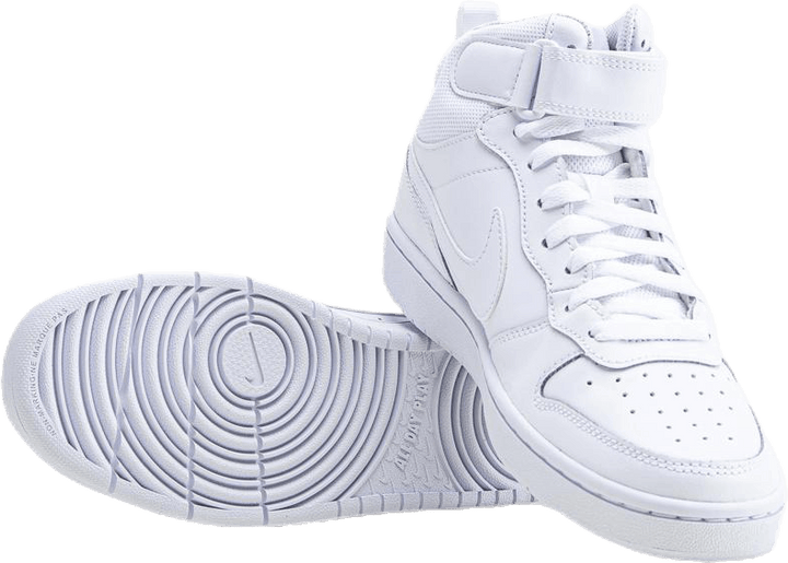 Court Borough Mid 2 Big Kids' Shoes WHITE/WHITE-WHITE