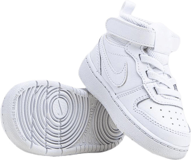 Buty Court Borough Mid 2 dla niemowląt i małych dzieci BIAŁY/BIAŁY-BIAŁY