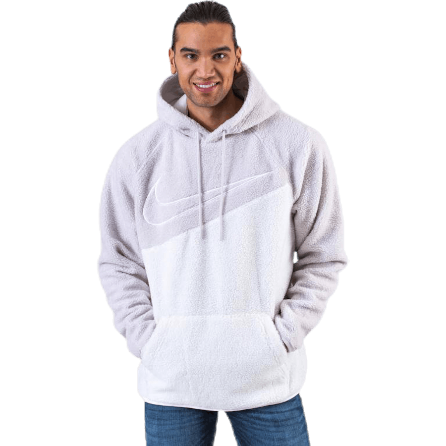 Mikina s kapucí Swoosh Fleece White/Grey