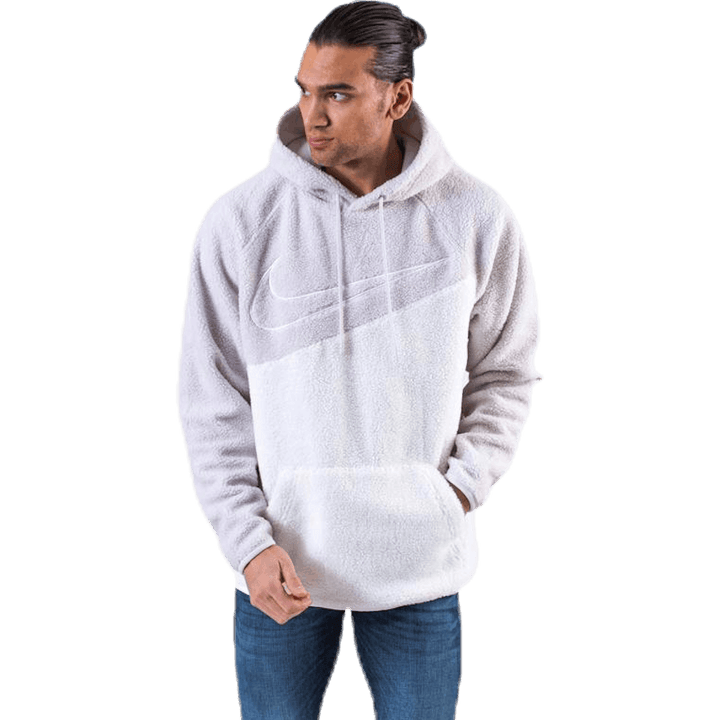 Mikina s kapucí Swoosh Fleece White/Grey