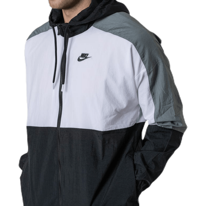 Hooded Woven White/Black