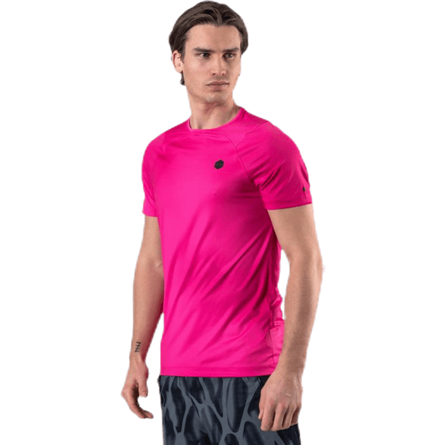 Ua Hg Rush Fitted Ss Printed Pink