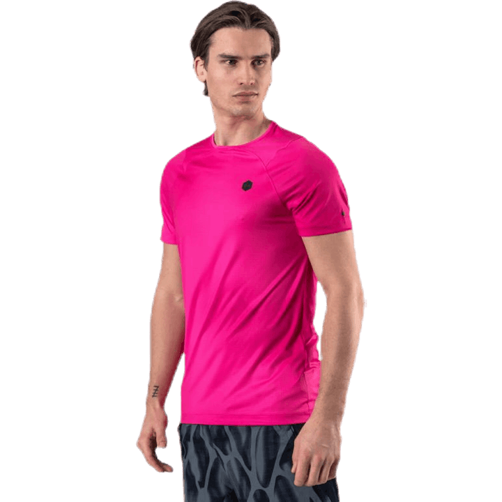 Ua Hg Rush Fitted Ss Printed Pink