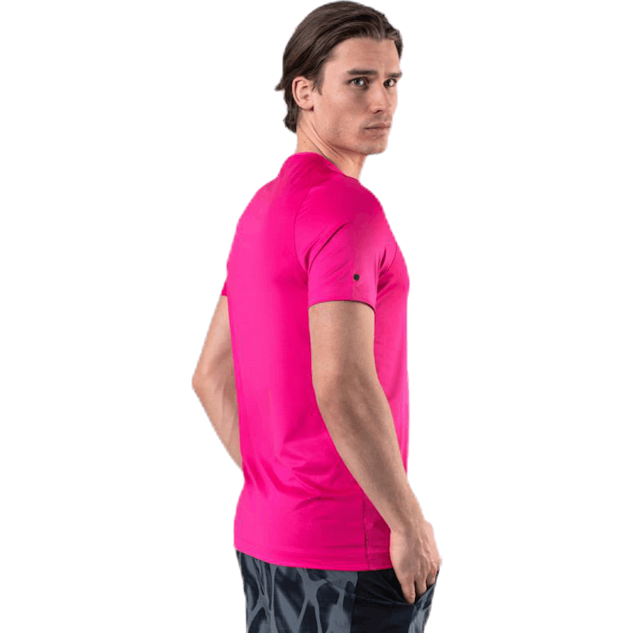 Ua Hg Rush Fitted Ss Printed Pink