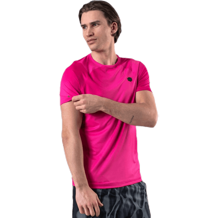 Ua Hg Rush Fitted Ss Printed Pink