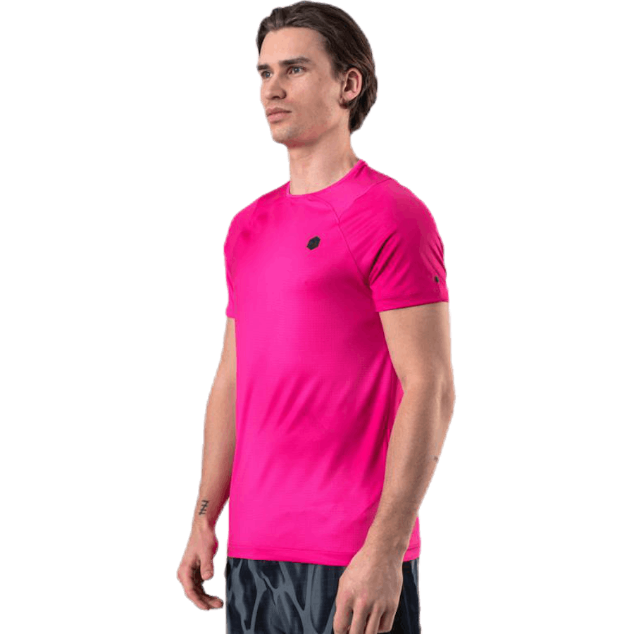 Ua Hg Rush Fitted Ss Printed Pink