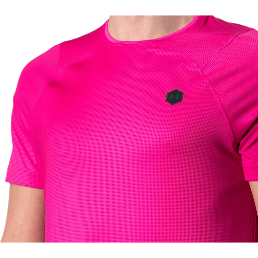Ua Hg Rush Fitted Ss Printed Pink
