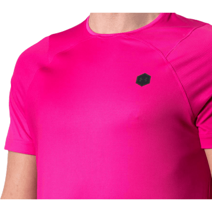 Ua Hg Rush Fitted Ss Printed Pink