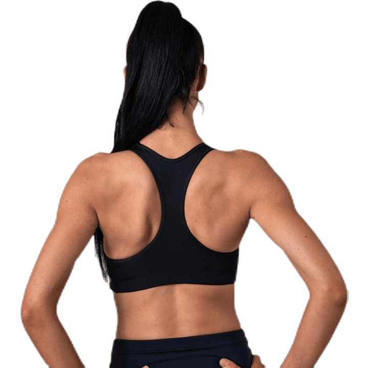 Swoosh Women's Medium-Support 1-Piece Pad Sports Bra BLACK/WHITE