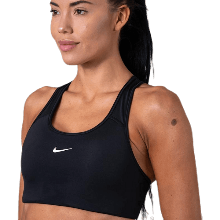Swoosh Women's Medium-Support 1-Piece Pad Sports Bra BLACK/WHITE