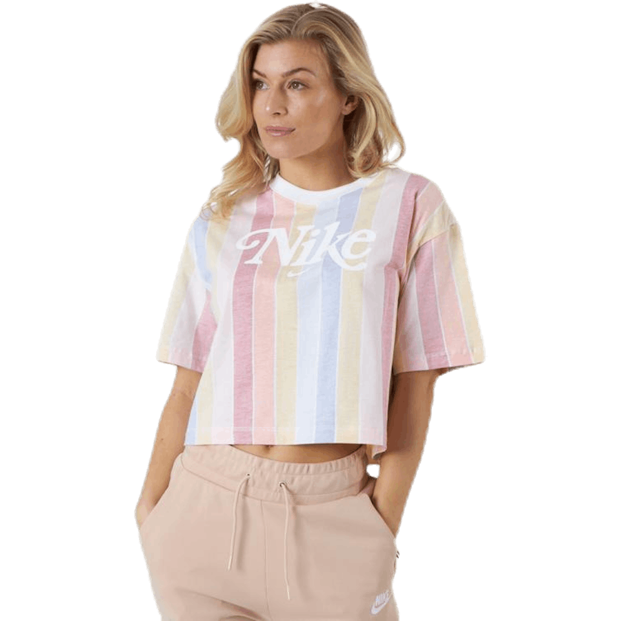 Nsw Retro Femme Top Ss Aop White