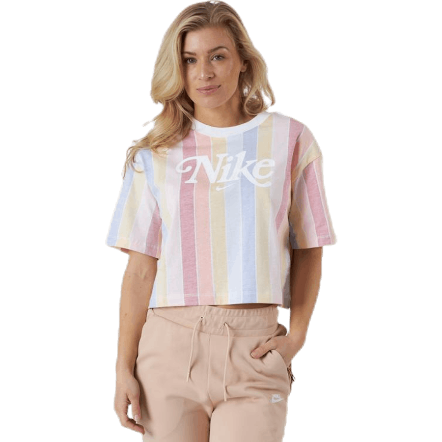 Nsw Retro Femme Top Ss Aop White