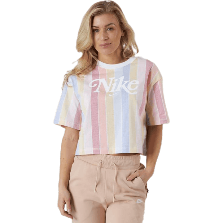 Nsw Retro Femme Top Ss Aop White