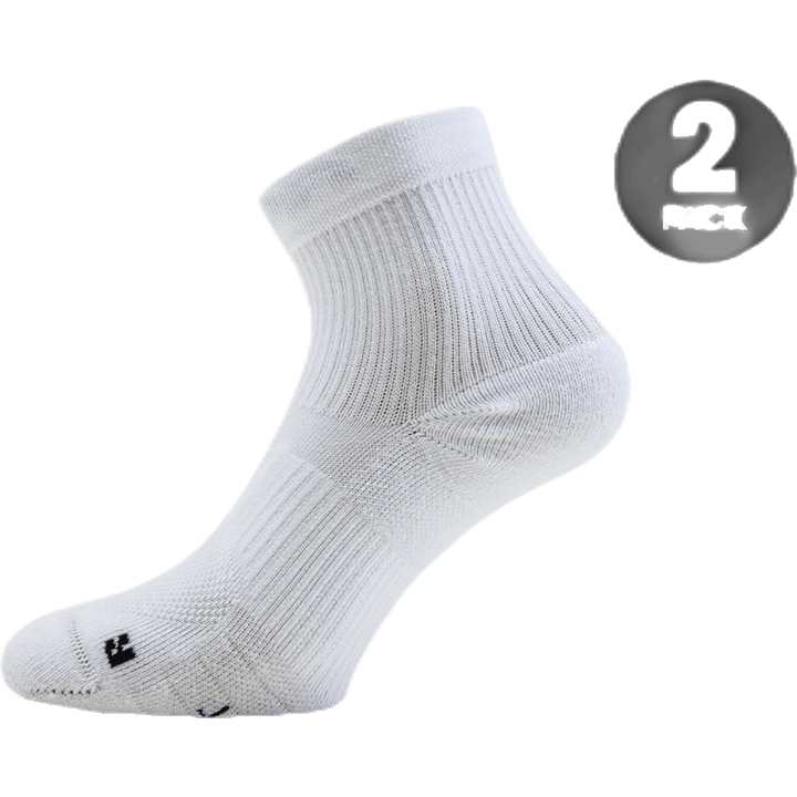 Multiplier Running Ankle Socks (2 Pair) WHITE/BLACK