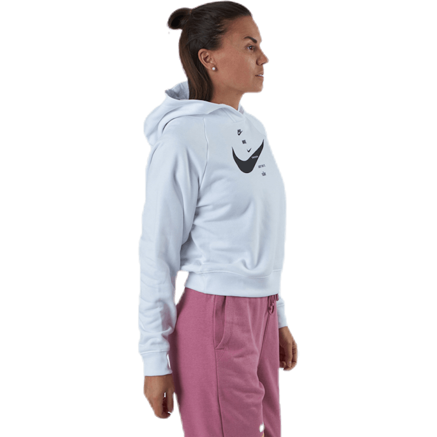 Nsw Swsh Hoodie Flc Bb valge/must