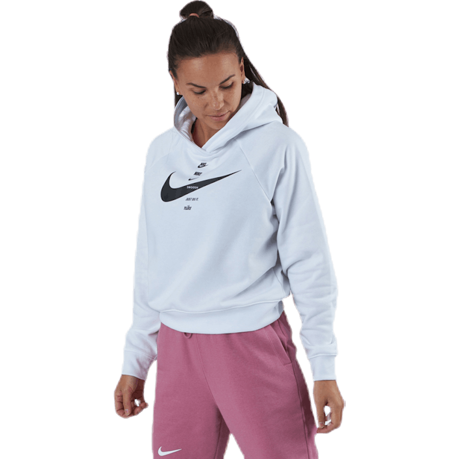 Nsw Swsh Hoodie Flc Bb valge/must