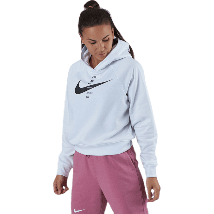 Nsw Swsh Hoodie Flc Bb valge/must
