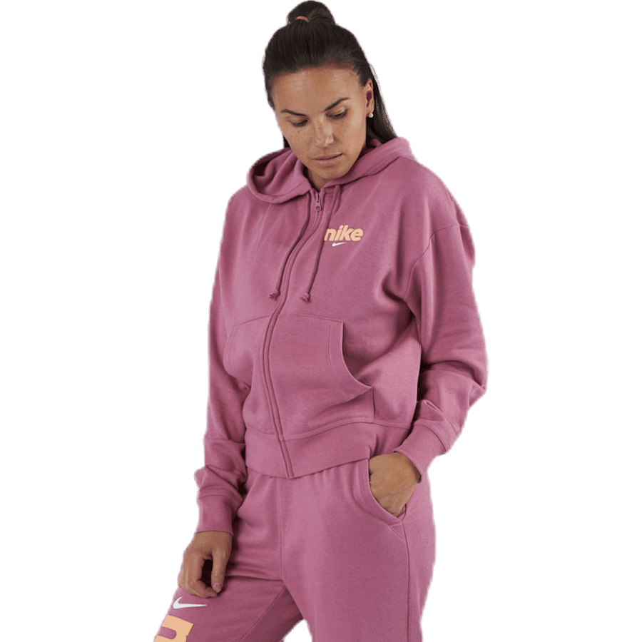 Nsw Hoodie Fz Flc Bb Vrsty Pink