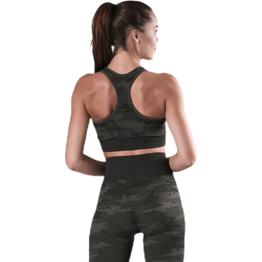Fitness Seamless Racerback Bra Patterned/Green