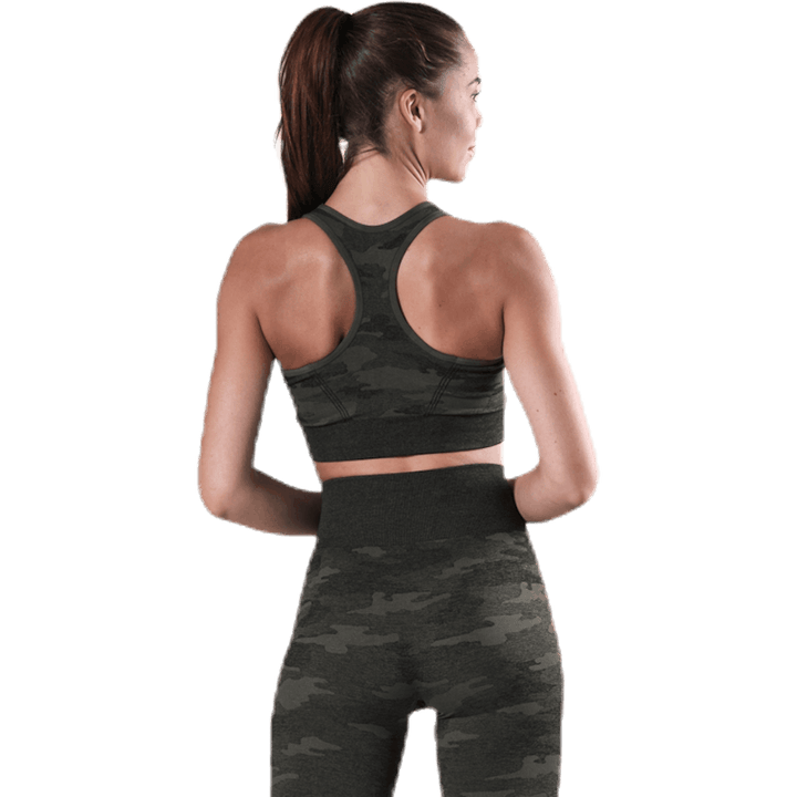 Fitness Seamless Racerback Bra Patterned/Green