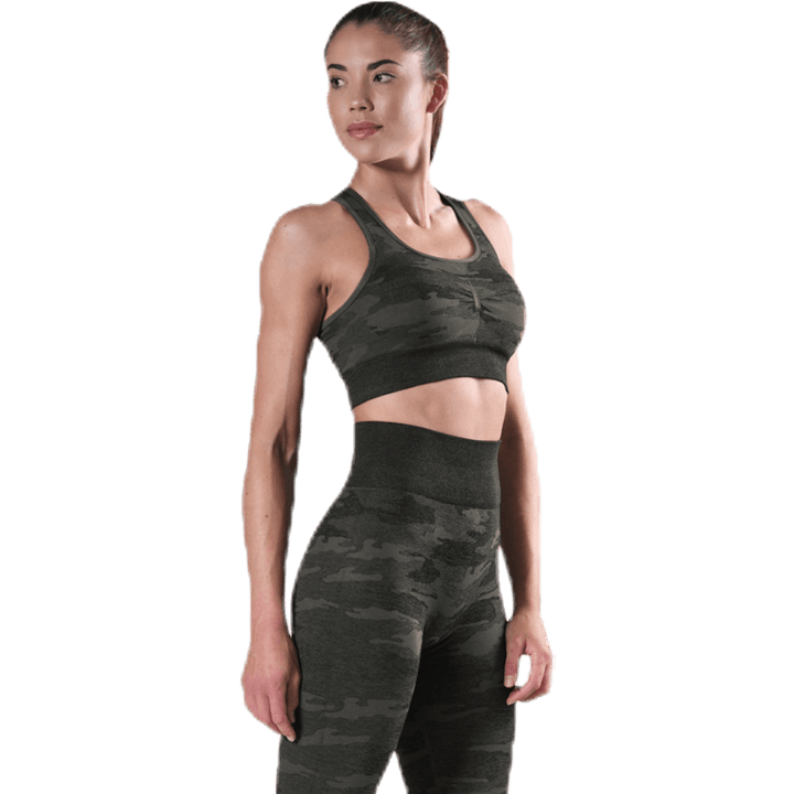 Fitness Seamless Racerback Bra Patterned/Green